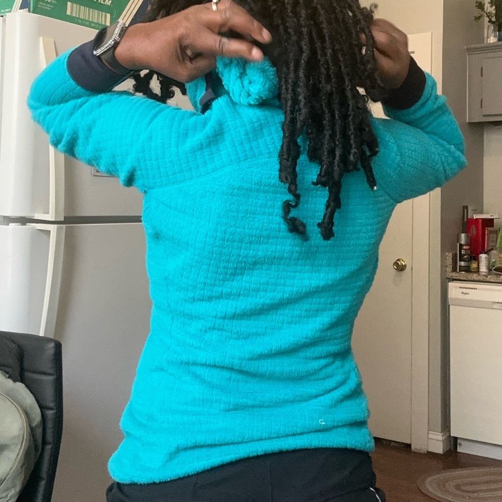Patagonia Excellent Teal Blue color- block fleece REVERSIBLE full zip jacket - Picture 8 of 17